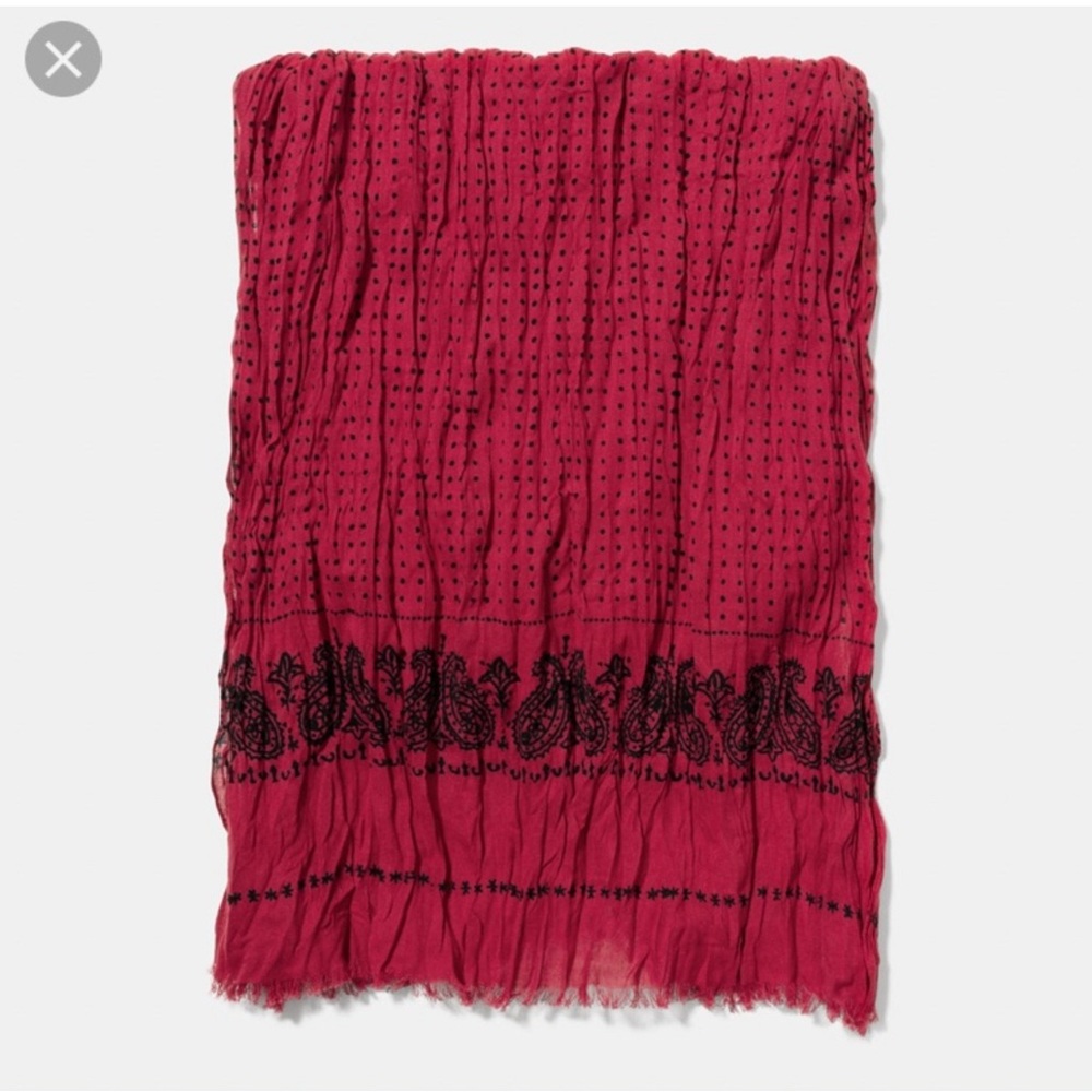 RARE - Coach Red and Black Textured Scarf - Bandit - Bandana - F85679